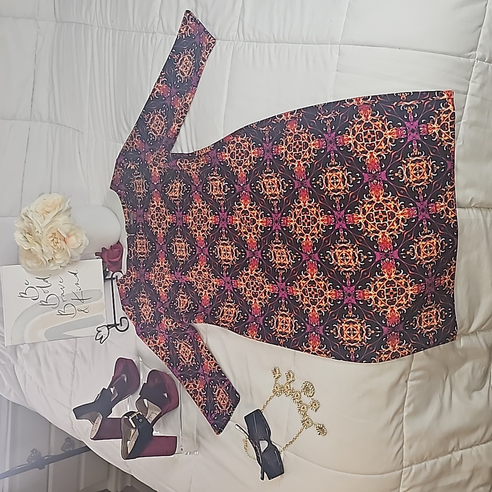 Gabby Skye Multicolor Patterned Dress Office Wear Office Cocktail quiet luxury - Picture 9 of 13